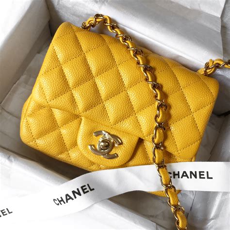 chanel patent yellow mini|Chanel handbags sale.